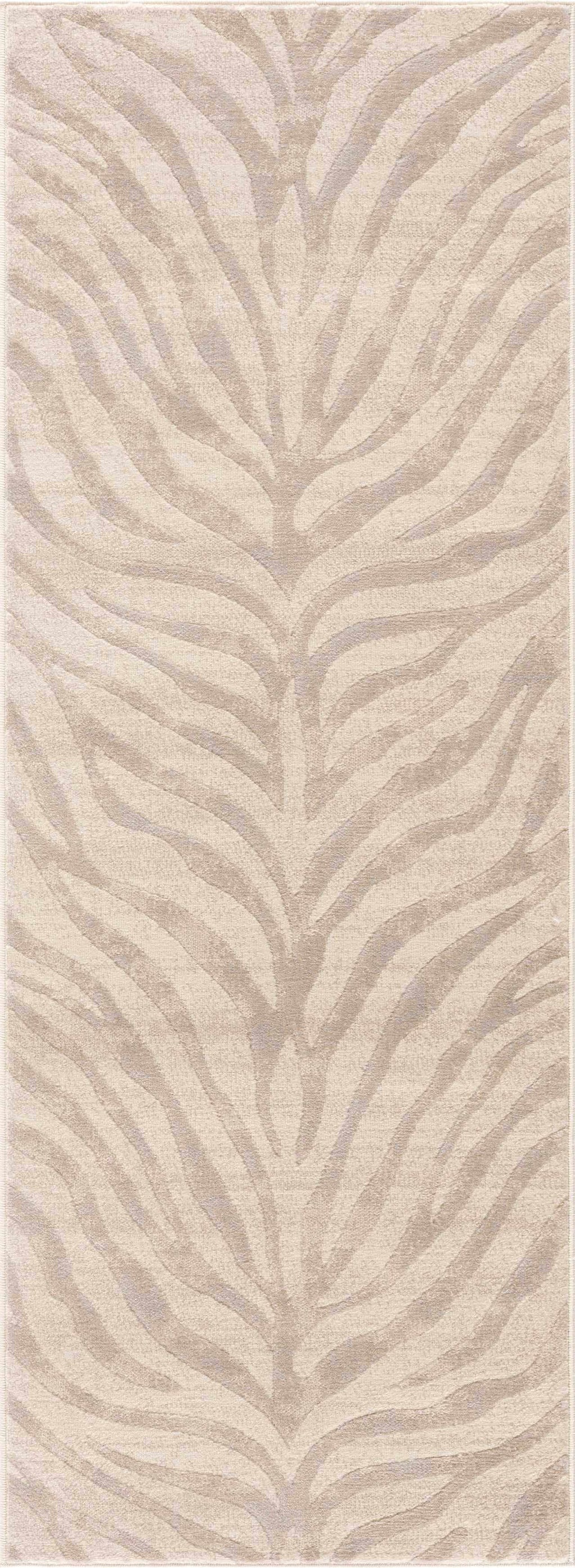Beige Manteca Zebra Print Area Rug